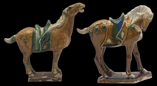 251210-28 Chinese Tang Style Sancai-Glazed Horse Figurine