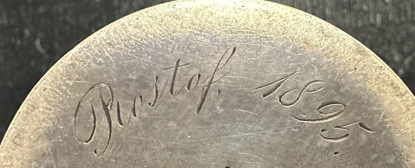 251009-5 Antique Russian Silver Beeker With Niello Inlaid Design