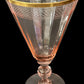 260708-24 Set of 4 Pink & Gold Depression Glass Goblets