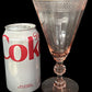260708-24 Set of 4 Pink & Gold Depression Glass Goblets