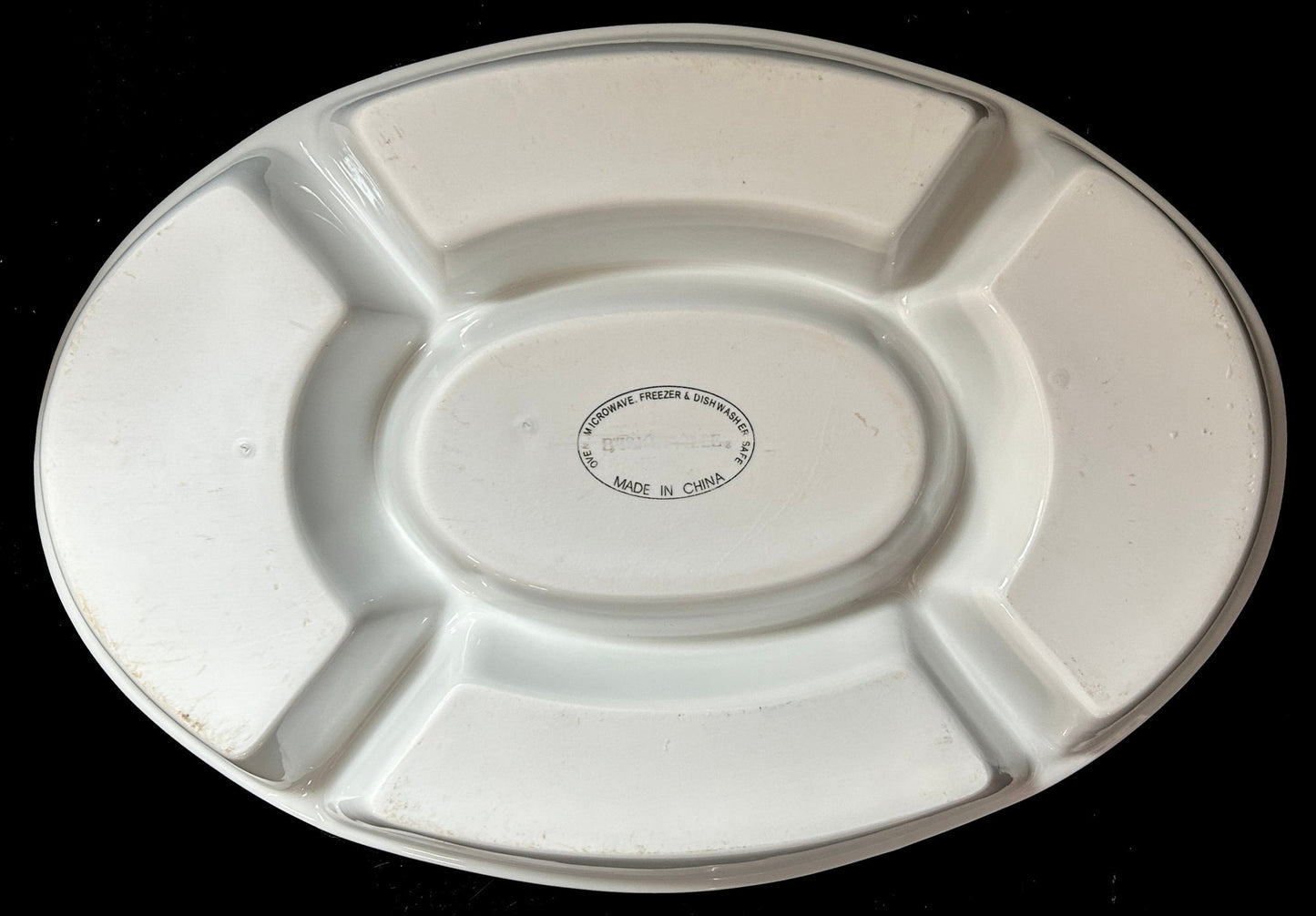 260408-14 5-Section Divided Relish Dish in Woven Basket