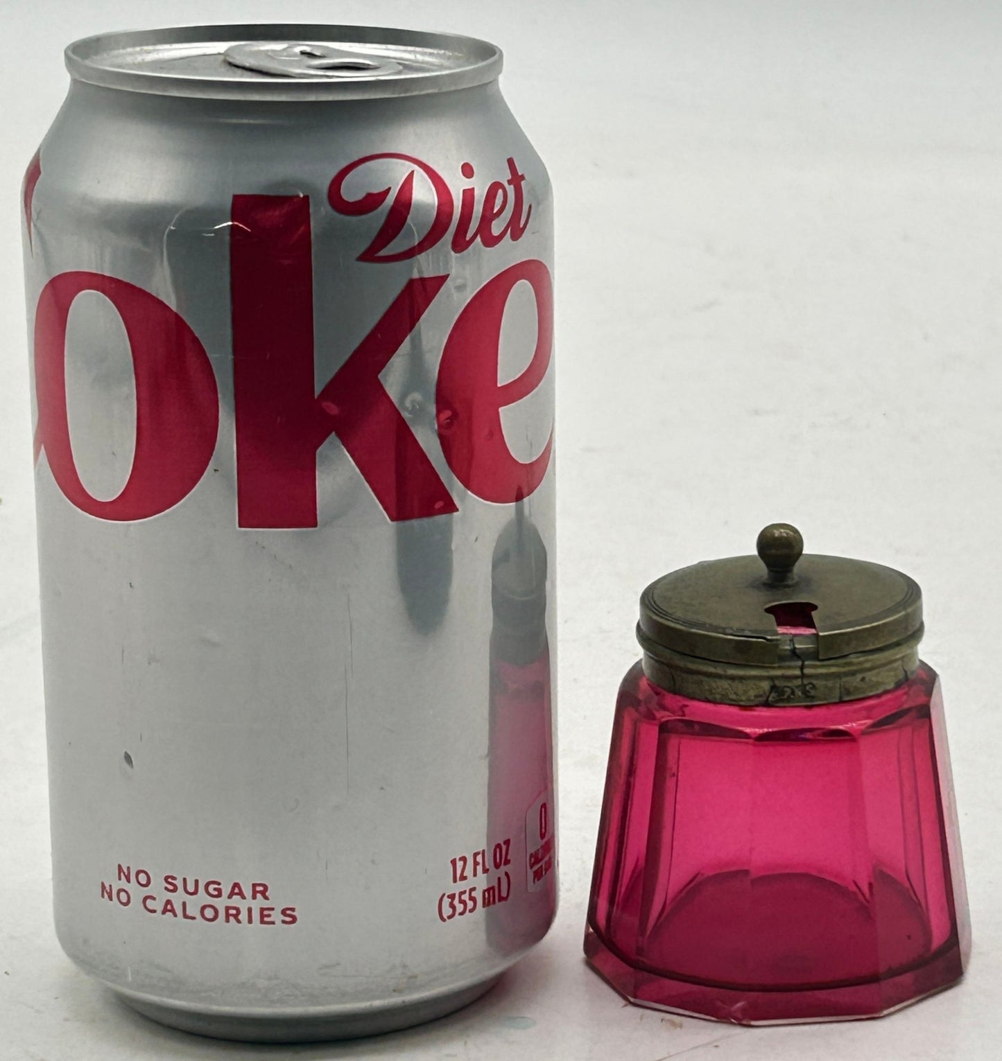 260408-22 Cranberry Glass Mustard Pot With EPNS Lid