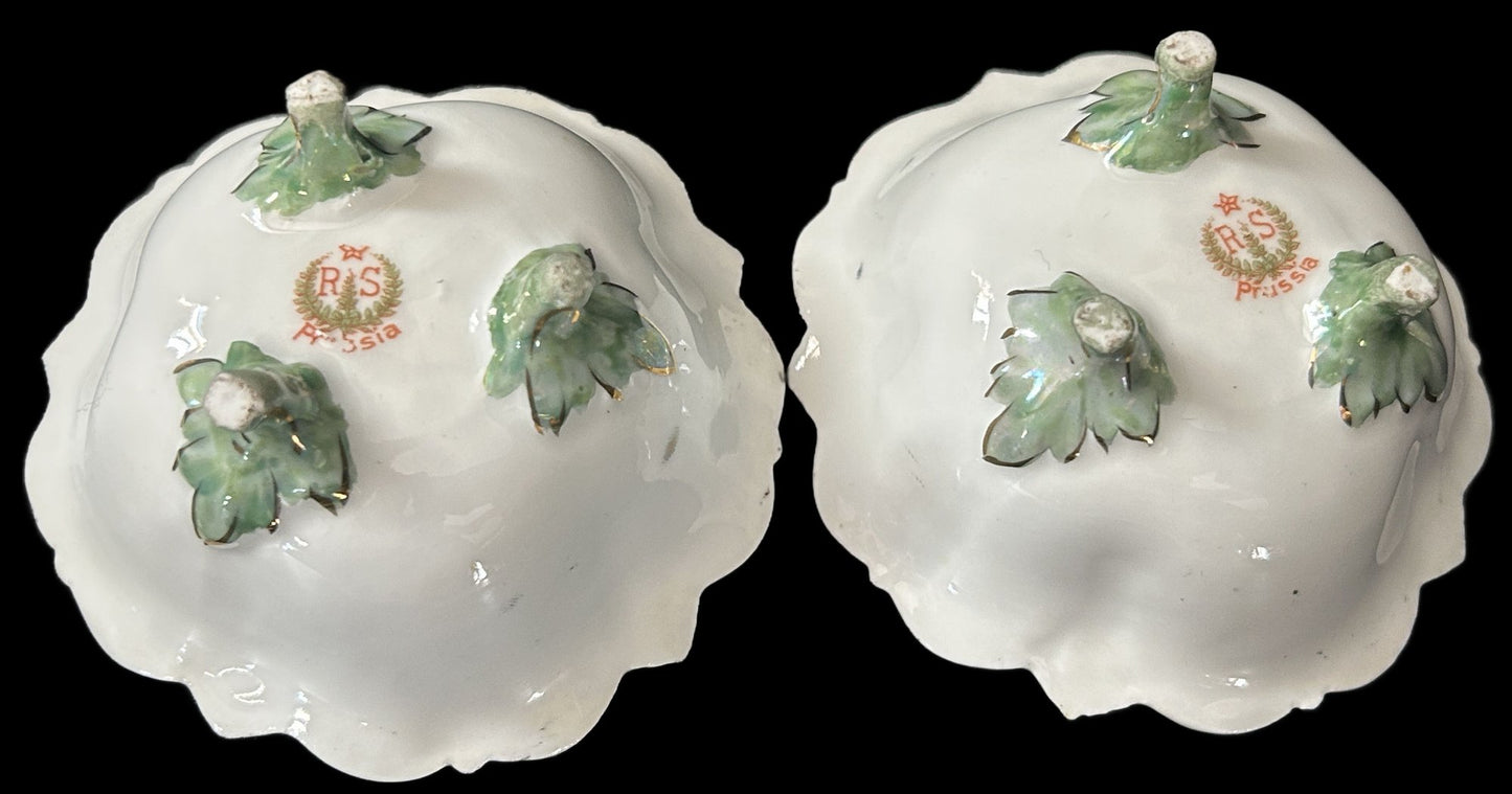 260408-24B Pair RS Prussia Tri-Footed Nut or Condiment Bowls