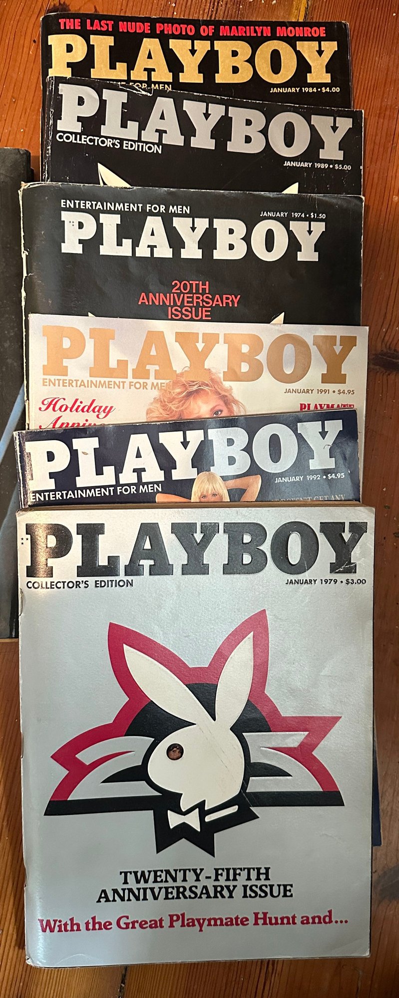260625-6B 6 Issues Playboy Magazines