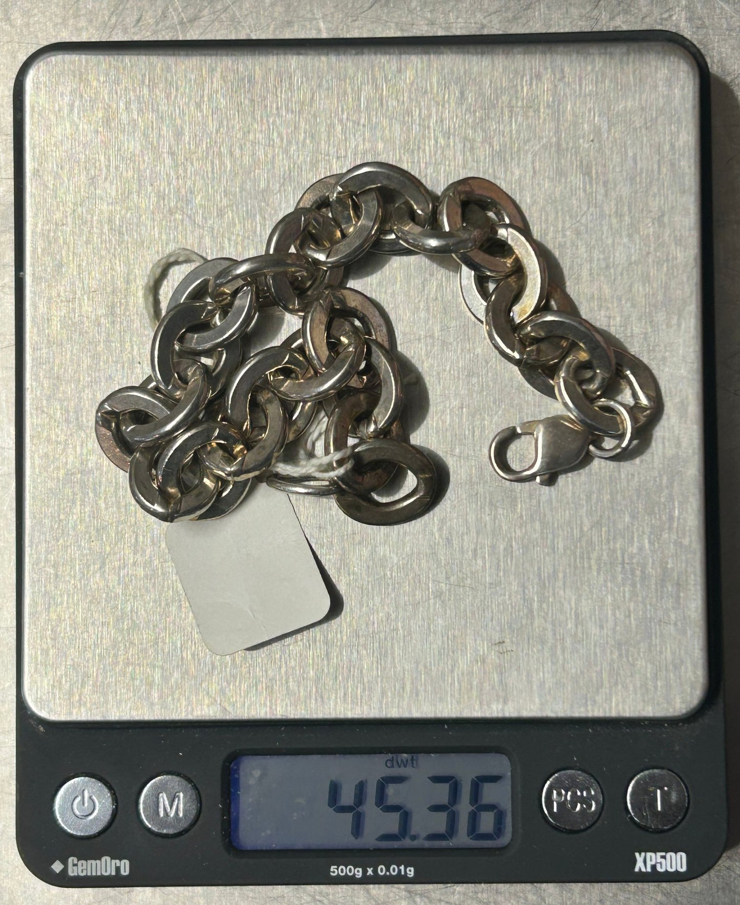 260408-30 Men's Sterling Silver Chunky Link Bracelet