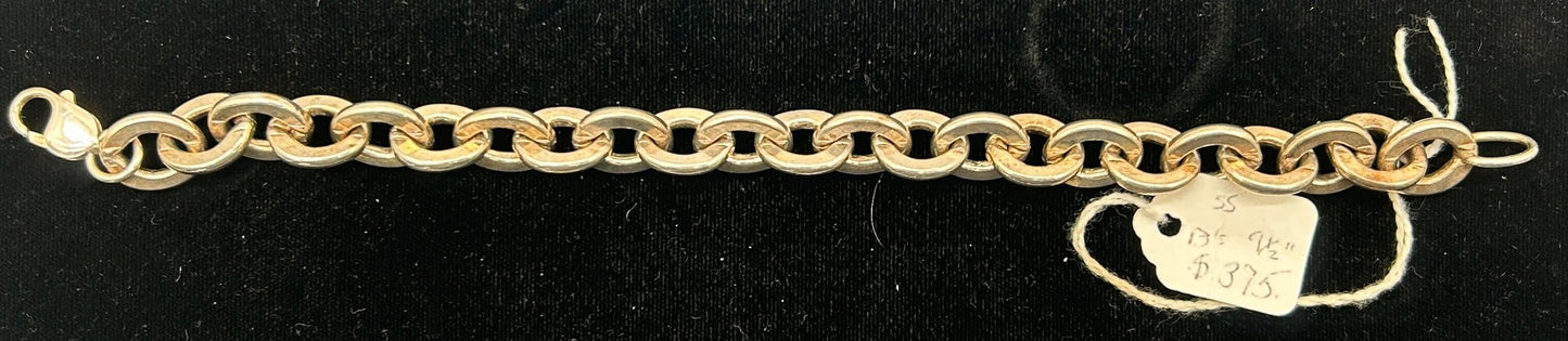 260408-30 Men's Sterling Silver Chunky Link Bracelet