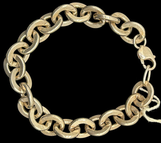 260408-30 Men's Sterling Silver Chunky Link Bracelet