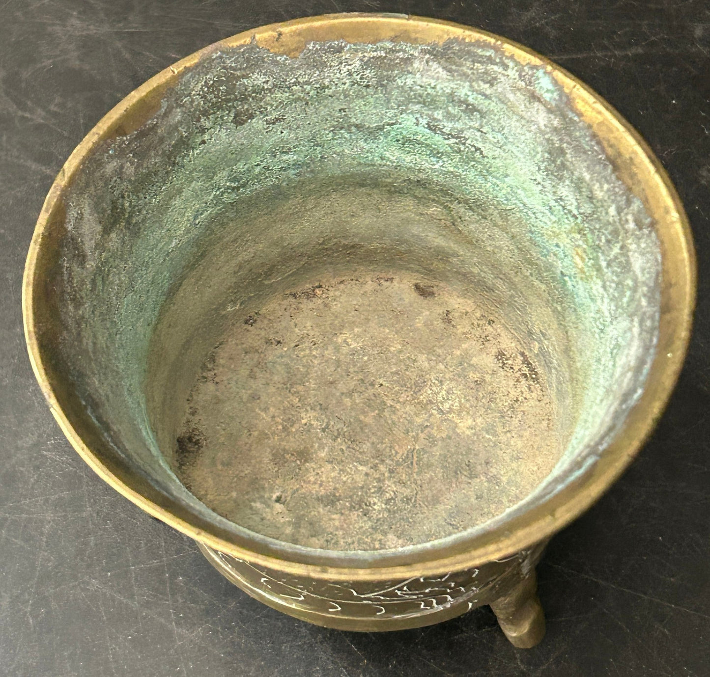 260408-36C Chinese Brass Cache Pot