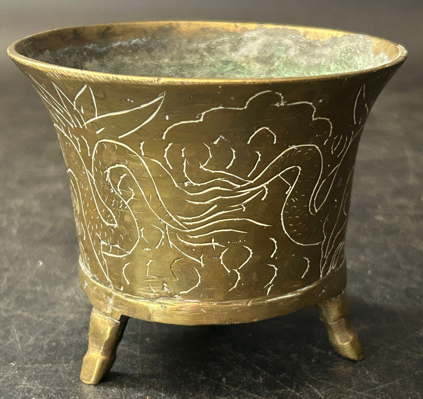 260408-36C Chinese Brass Cache Pot