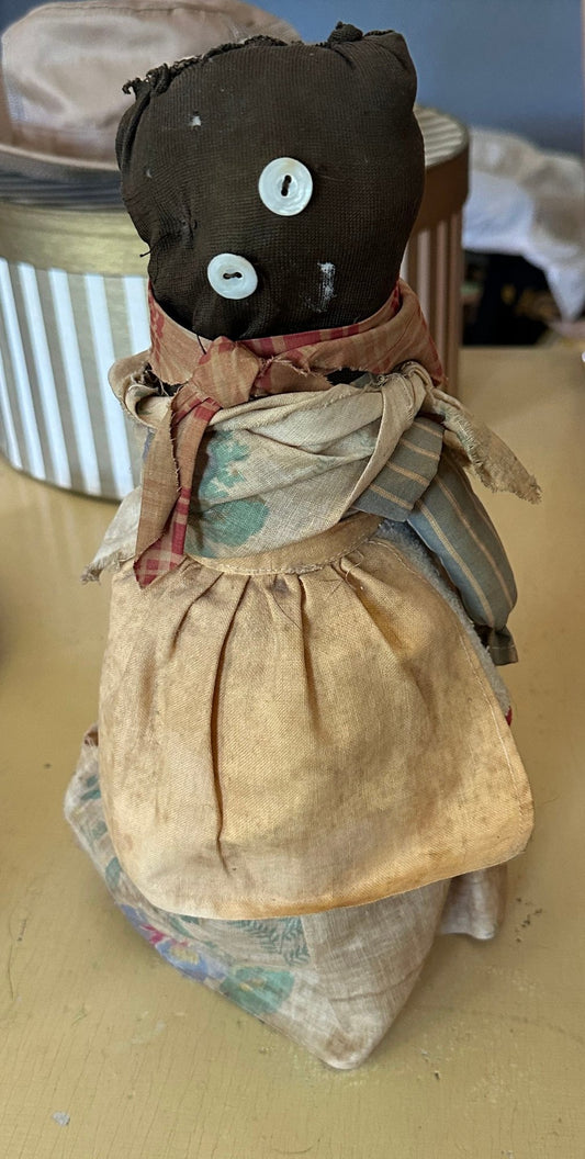 260625-5 Black Americana Milk Bottle Rag Doll
