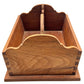 250326-8 Vintage Well Constructed Bench Made Primitive Style Utensil Caddy, 14" X 8.25" X 5"H
