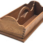 250326-8 Vintage Well Constructed Bench Made Primitive Style Utensil Caddy, 14" X 8.25" X 5"H