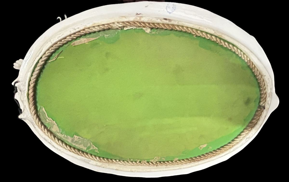 260729-3 White Capodimonte Style Mirror