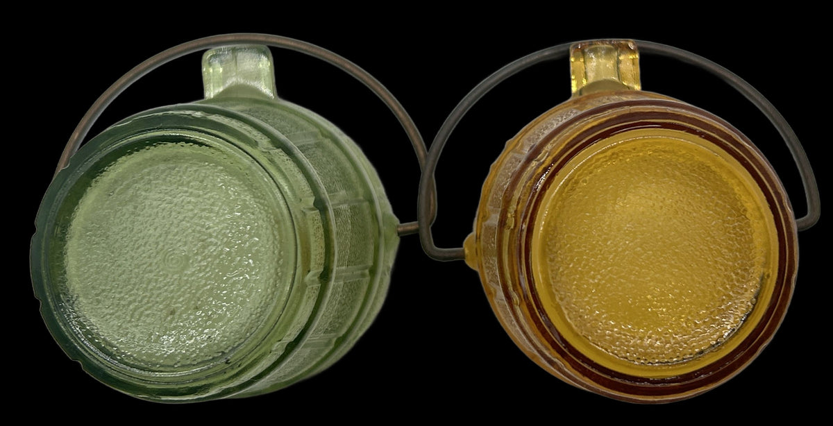 260729-5 Pair MCM Glass Bucket Ashtray