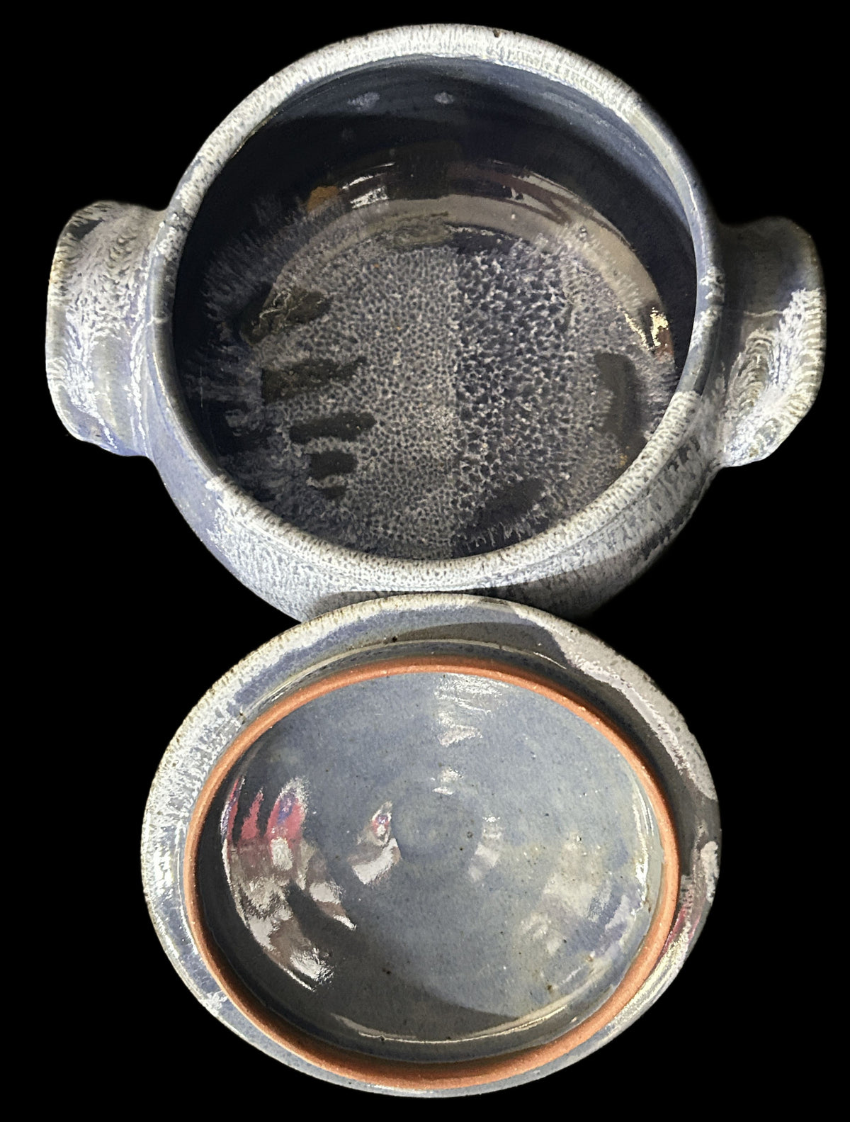 260729-8 Glazed Redware Serving Bowl