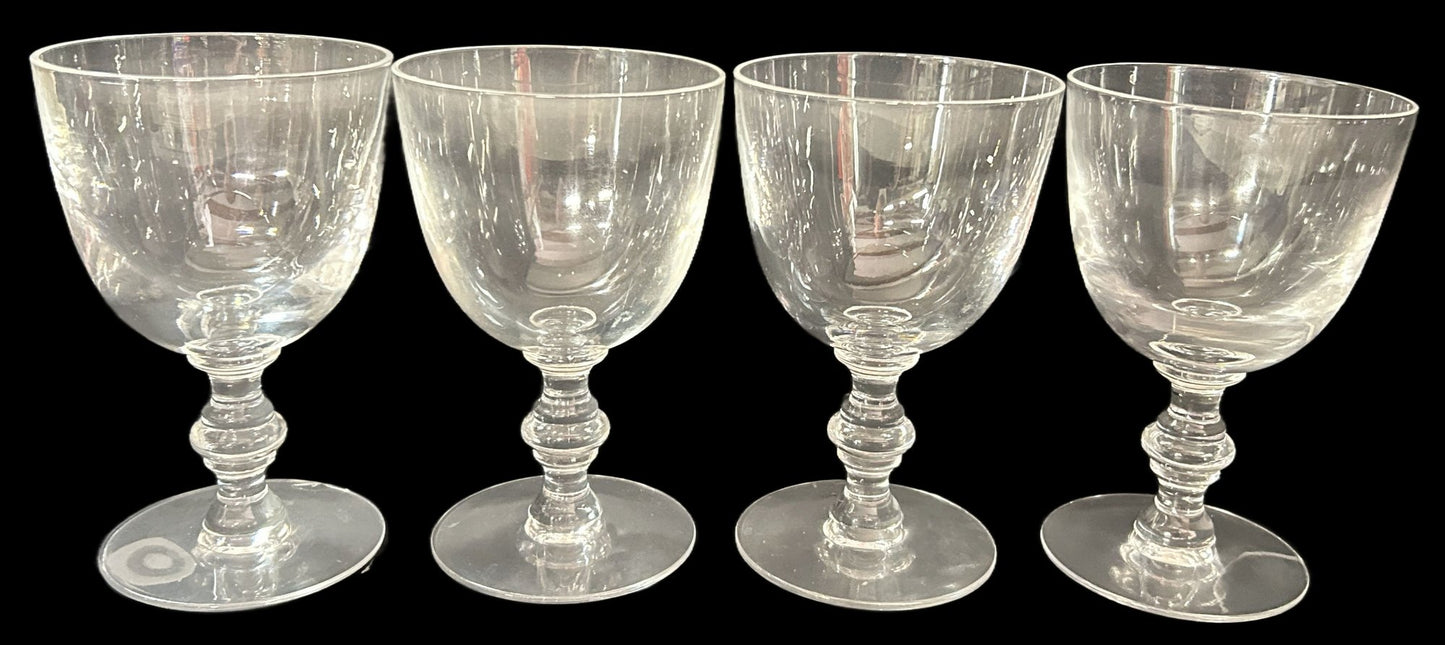 260429-11 Set of 4 Clear Stemmed Water Goblets