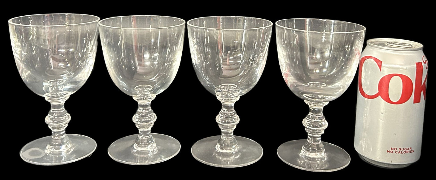 260429-11 Set of 4 Clear Stemmed Water Goblets