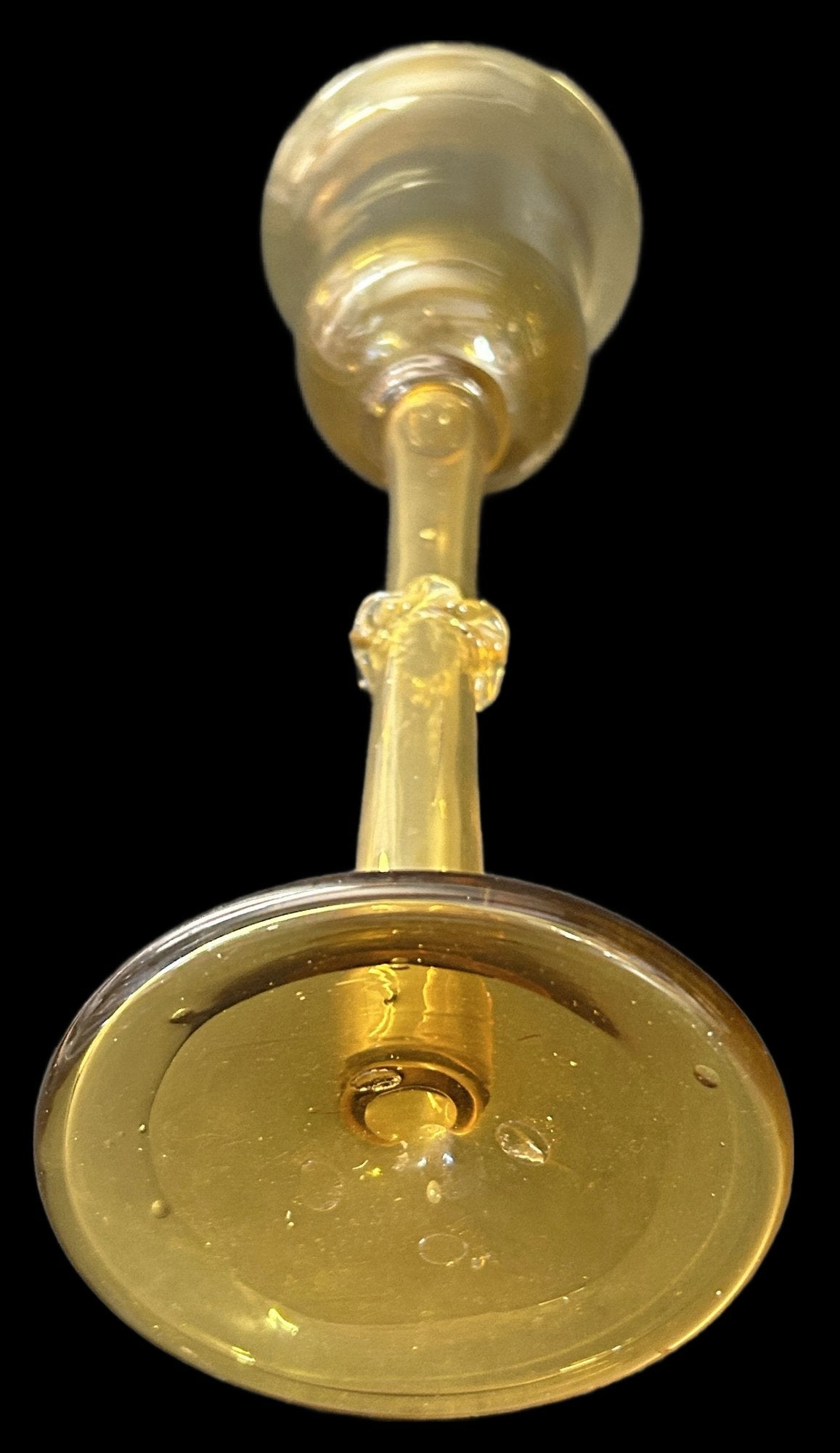 260107-4 Hand-Blown 11"H Amber Wine Glasses or Candle Votive Holders