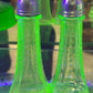 251101-2 Pair Green Princess Uranium Glass Salt & Pepper Shakers