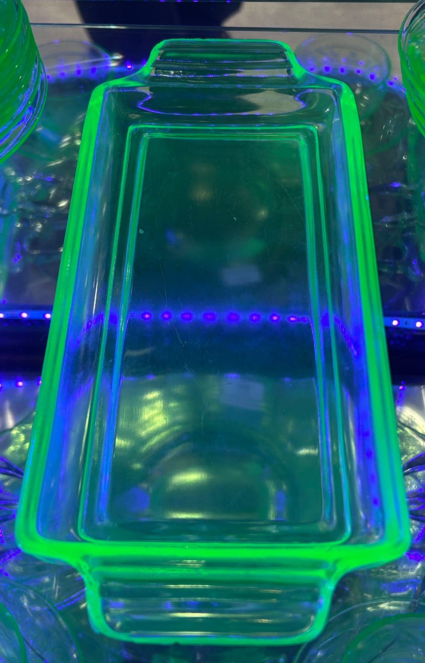 251101-5 Uranium Glass Celery Dish