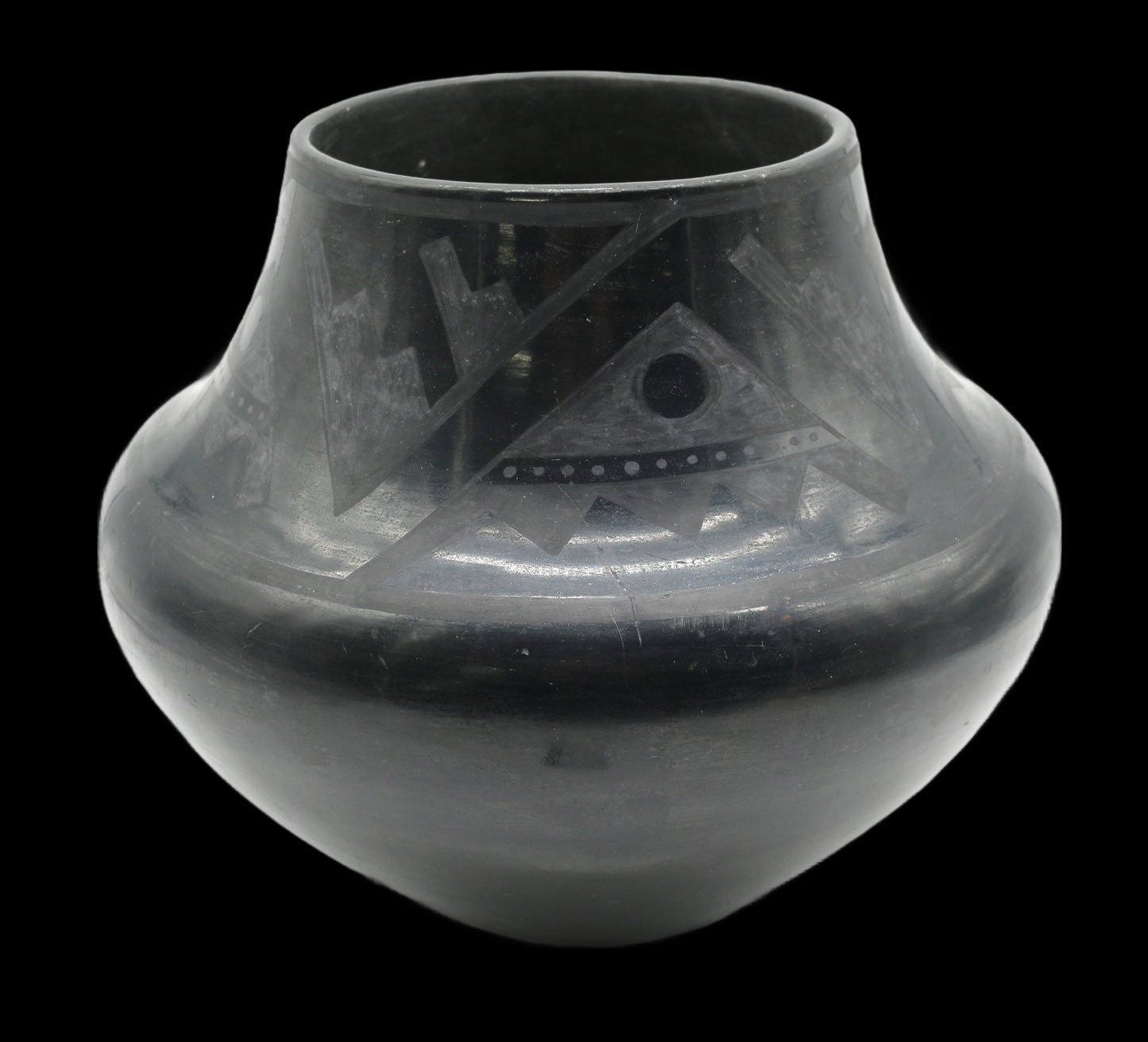 250326-2 Black Pottery By Maria Martinez-World-Remowned Potter Of San Ildefonso Pueblo