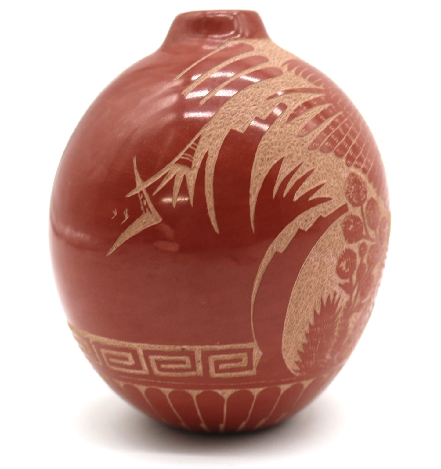 250326-4 Beautifully Carved Seed Pot By Grace Medicine Flower - Award Winning Artist Of The Santa Clara Pueblo