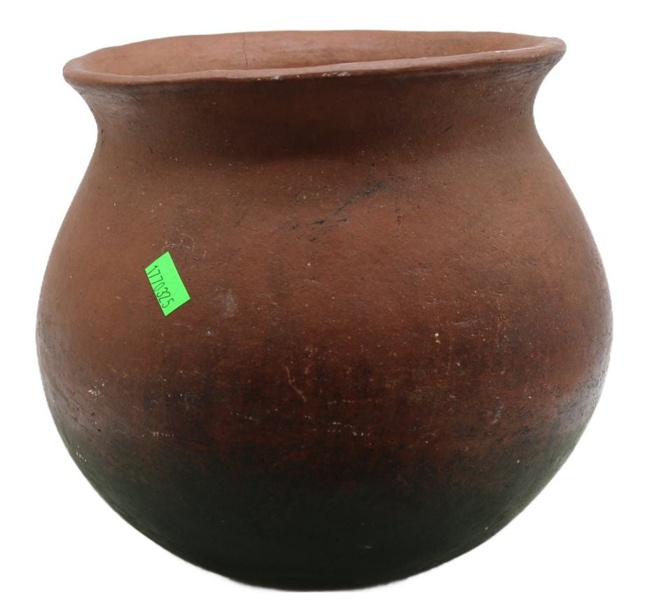 250326-6 Antique Large Pot With Label: "Papago Bean Pot" On Bottom - 9" High X 10" Wide - Native American