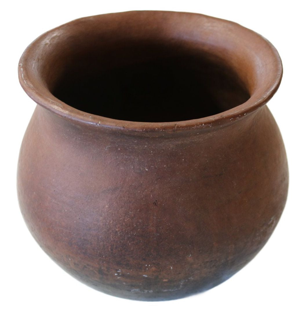 250326-6 Antique Large Pot With Label: "Papago Bean Pot" On Bottom - 9" High X 10" Wide - Native American