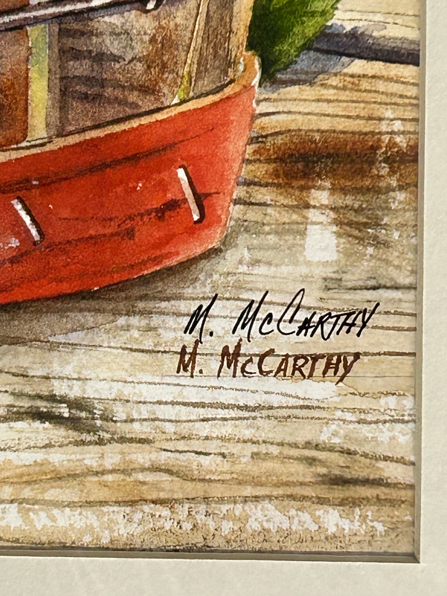 260429-15 Pair Signed Watercolor Apple Prints, Signed M McCarthy