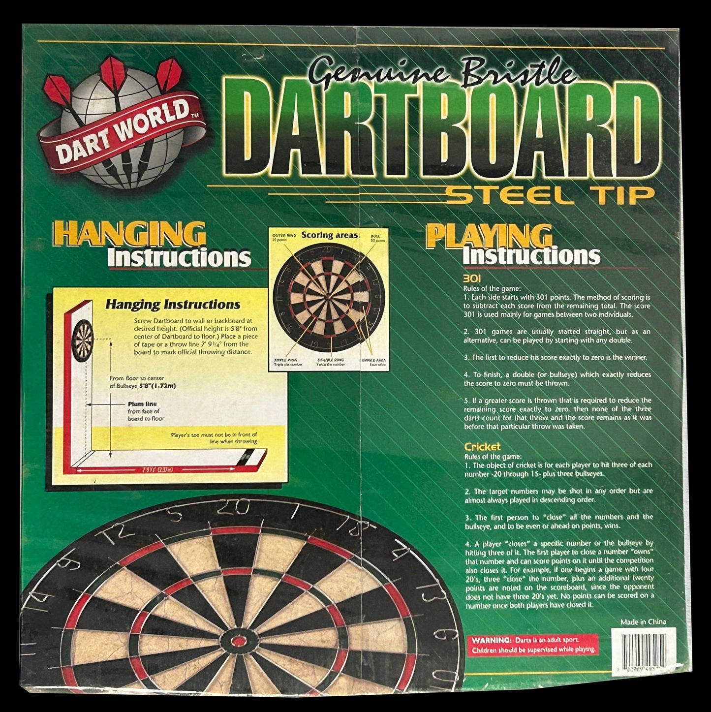 260429-17 New Dart World Self-Healing 18" Diam. Dart Board