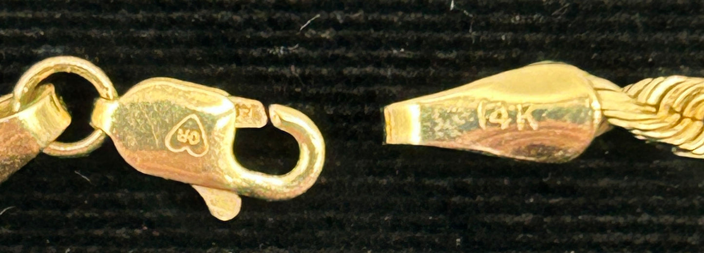 251201-1 18" 14K Yellow Gold Rope Chain 8.36g