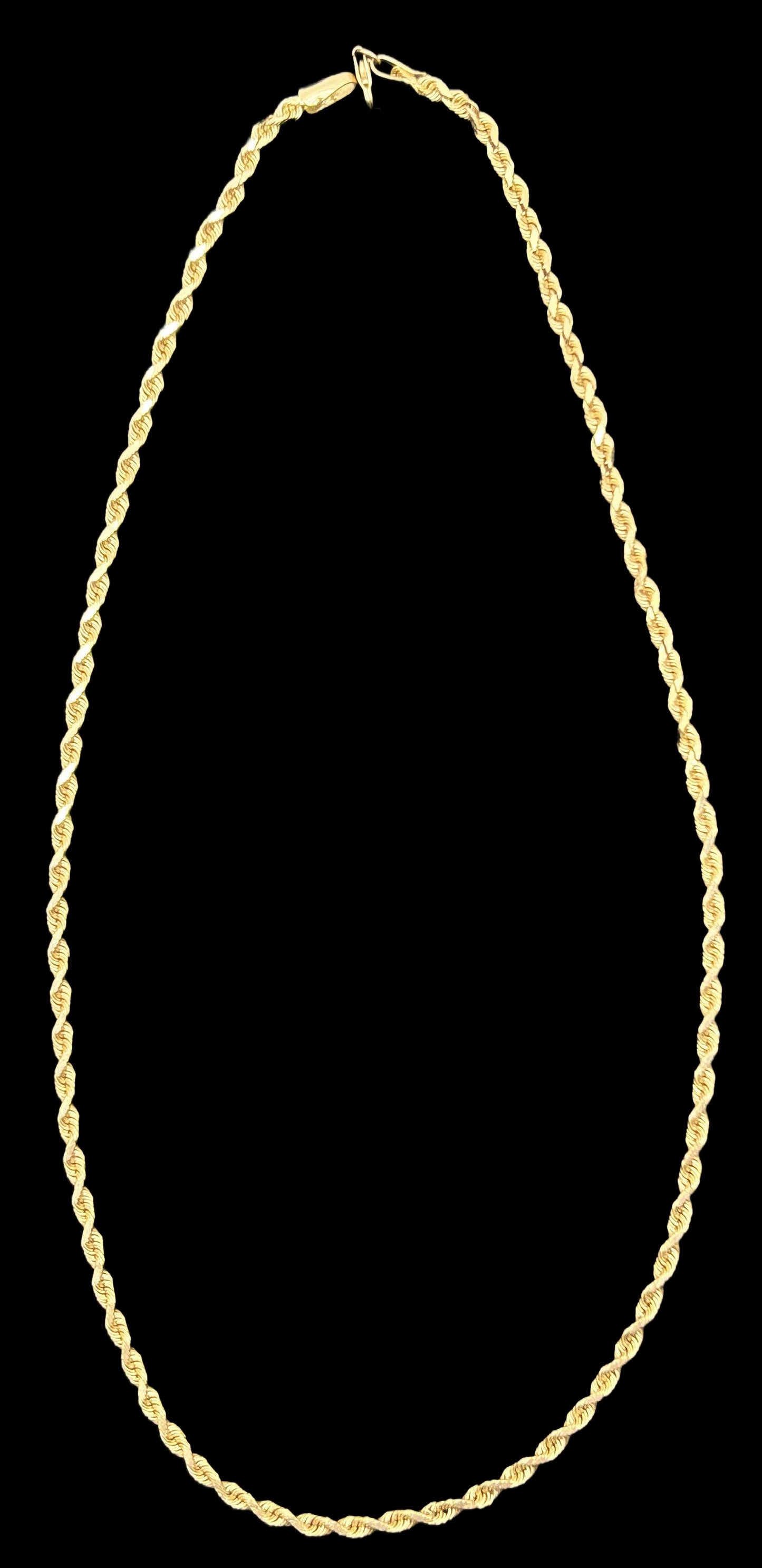 251201-1 18" 14K Yellow Gold Rope Chain 8.36g