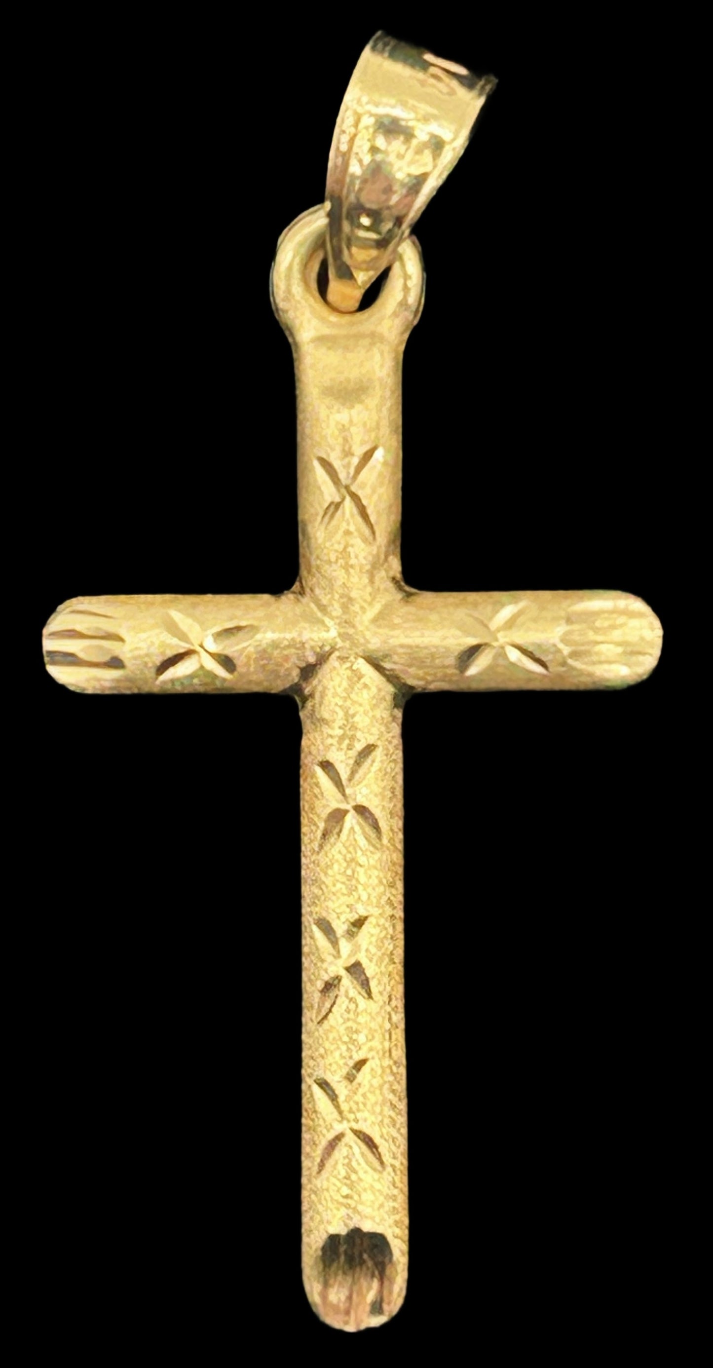 251201-3 14K Yellow Gold Cross, 1.05g