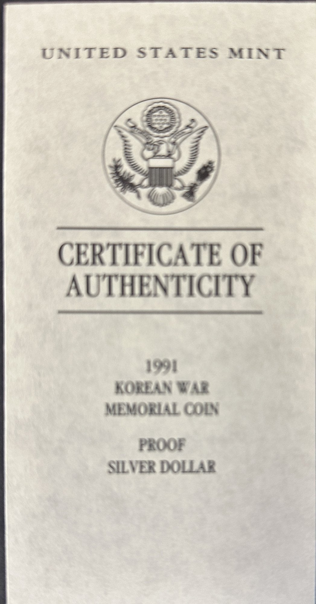 260819-3 1991 Korean War Proof