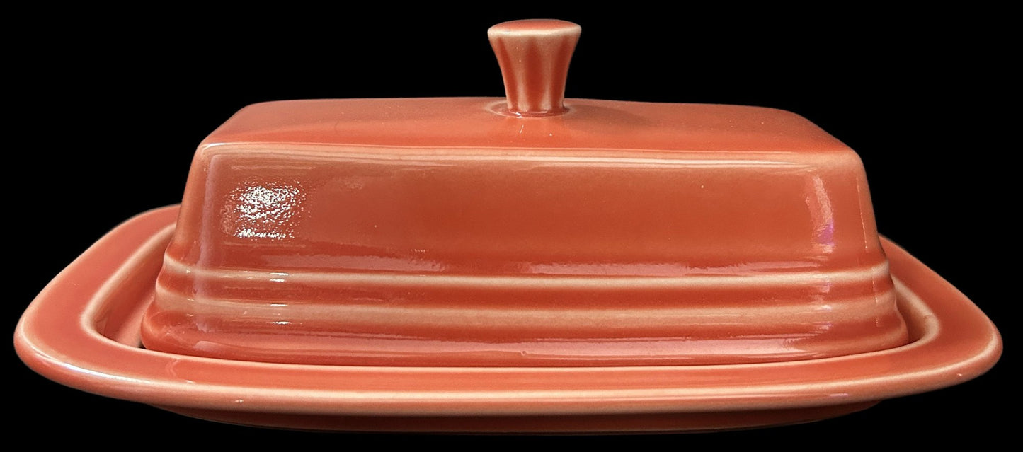 260429-20 Vintage Fiesta Butter Dish By Homer Laughlin In Persimmon