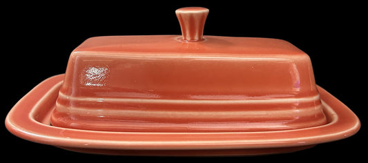 260429-20 Vintage Fiesta Butter Dish By Homer Laughlin In Persimmon