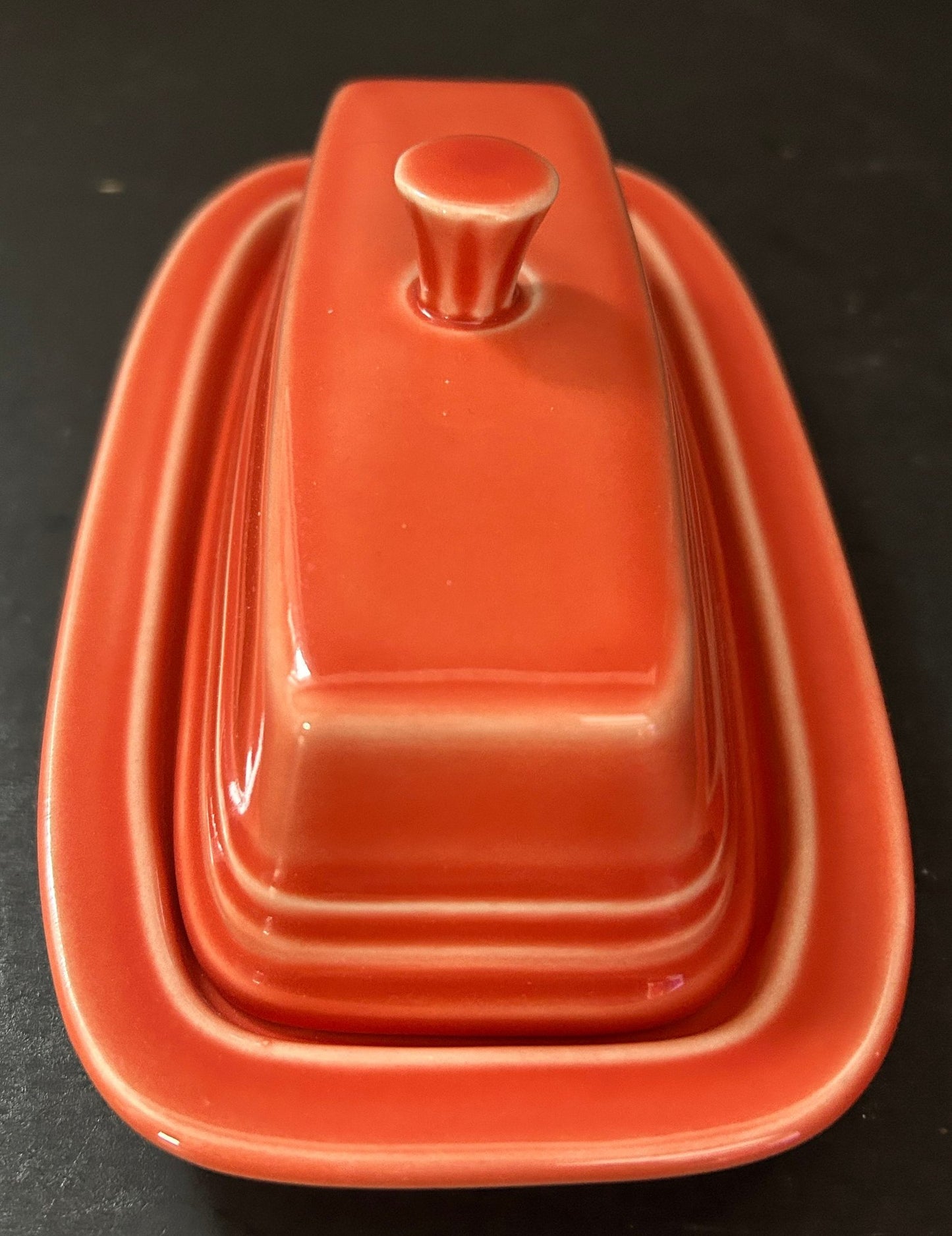 260429-20 Vintage Fiesta Butter Dish By Homer Laughlin In Persimmon