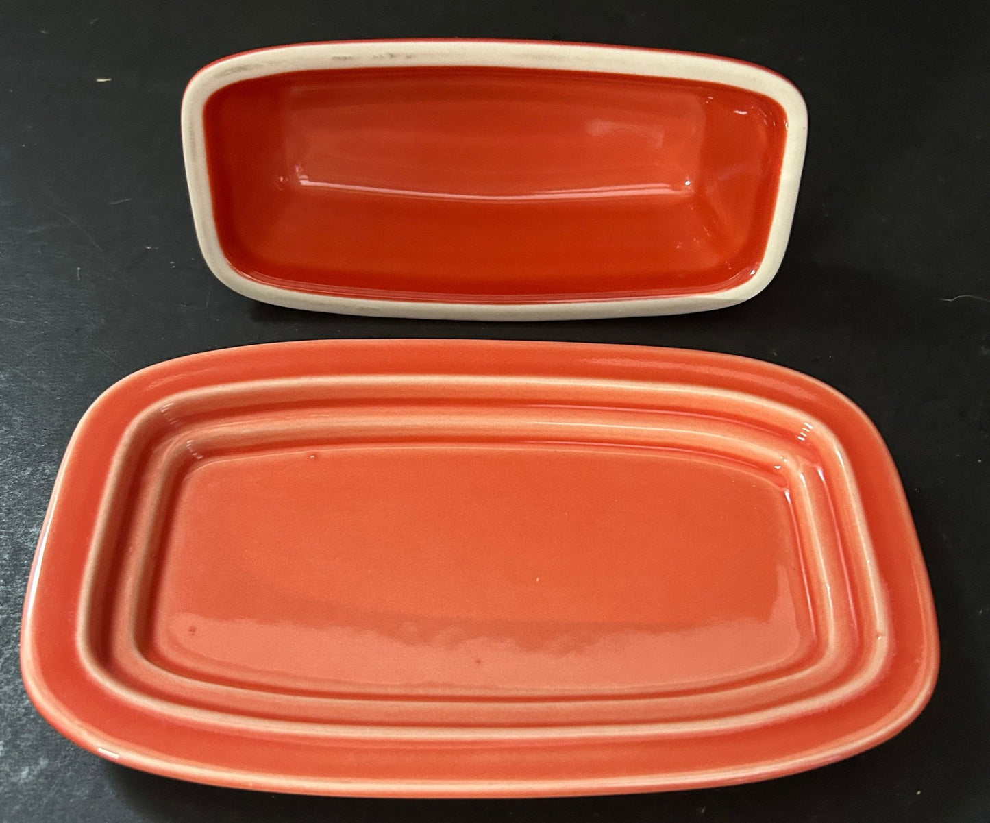 260429-20 Vintage Fiesta Butter Dish By Homer Laughlin In Persimmon