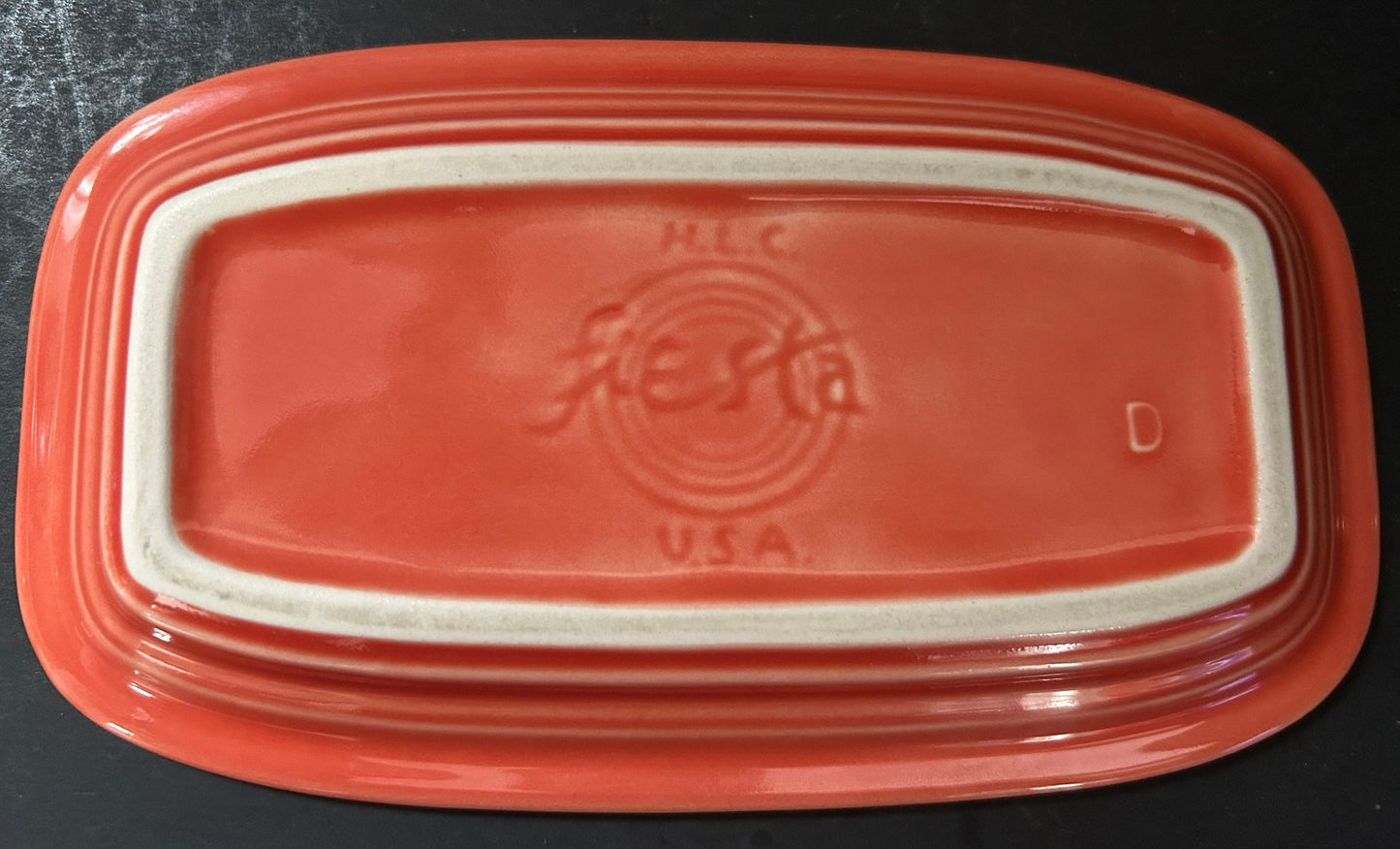 260429-20 Vintage Fiesta Butter Dish By Homer Laughlin In Persimmon
