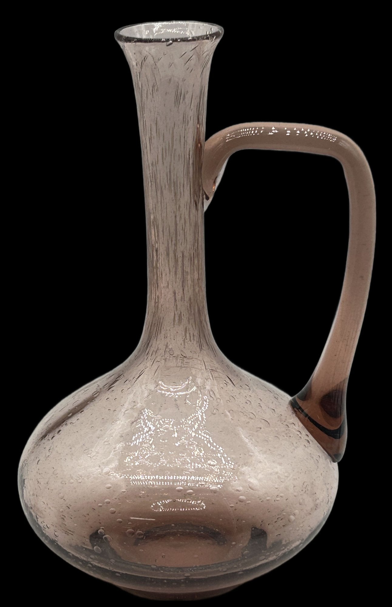 260107-7 La Verrerie De Biot Amethyst Bubble Glass Decanter Set