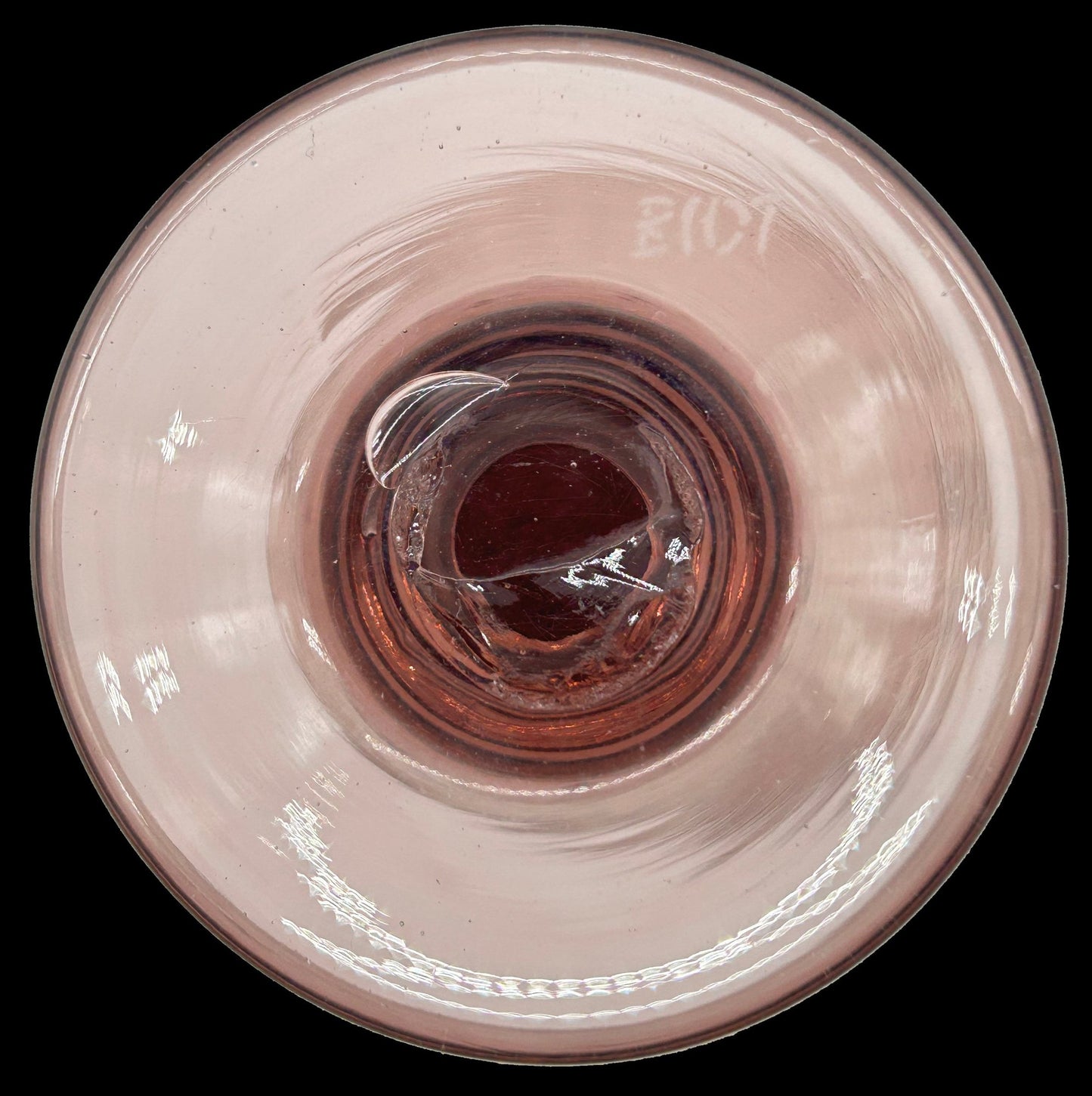 260107-7 La Verrerie De Biot Amethyst Bubble Glass Decanter Set