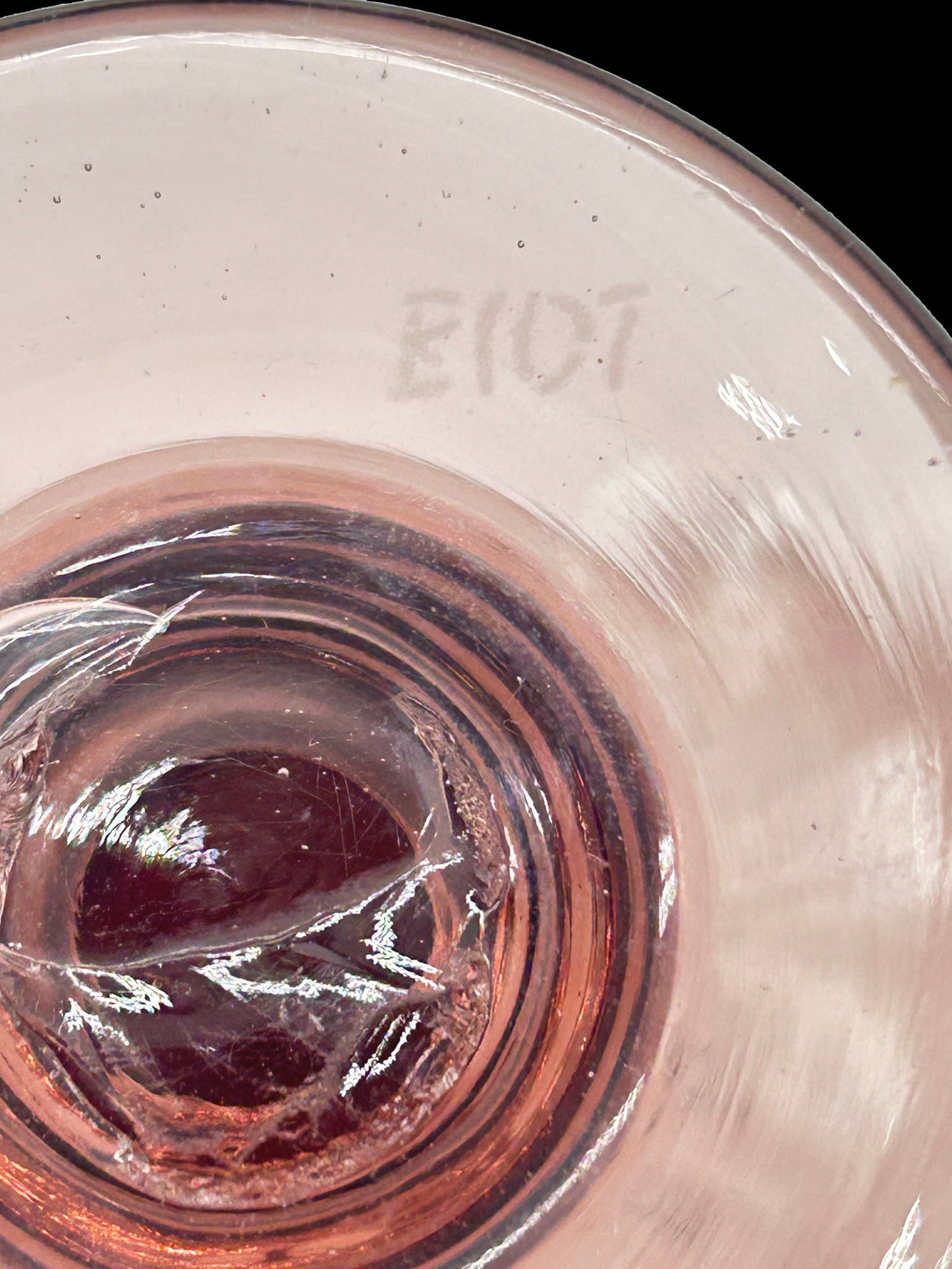 260107-7 La Verrerie De Biot Amethyst Bubble Glass Decanter Set