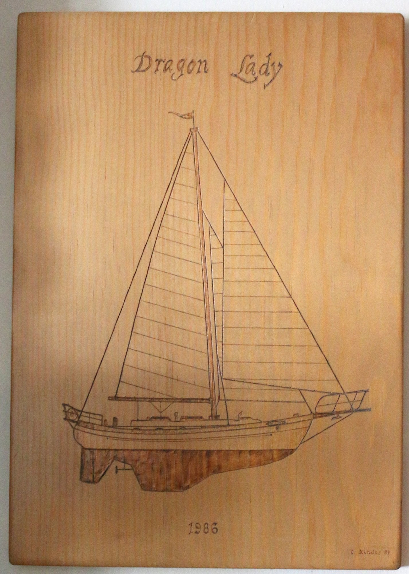 250529-15 Pair Lady Dragon Wooden Signs