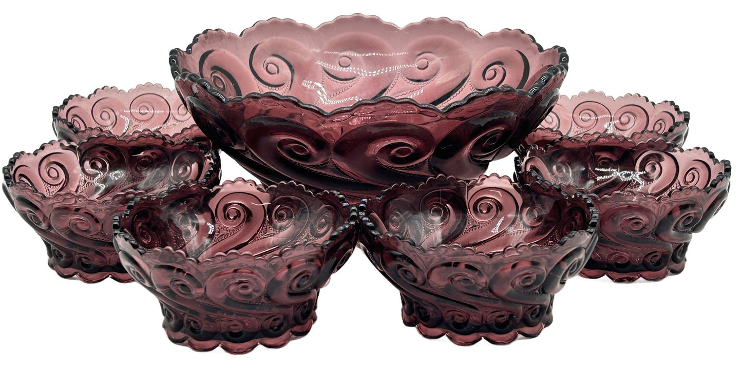 250423-13 7 Pcs Berry Bowl Set EAPG Amethyst