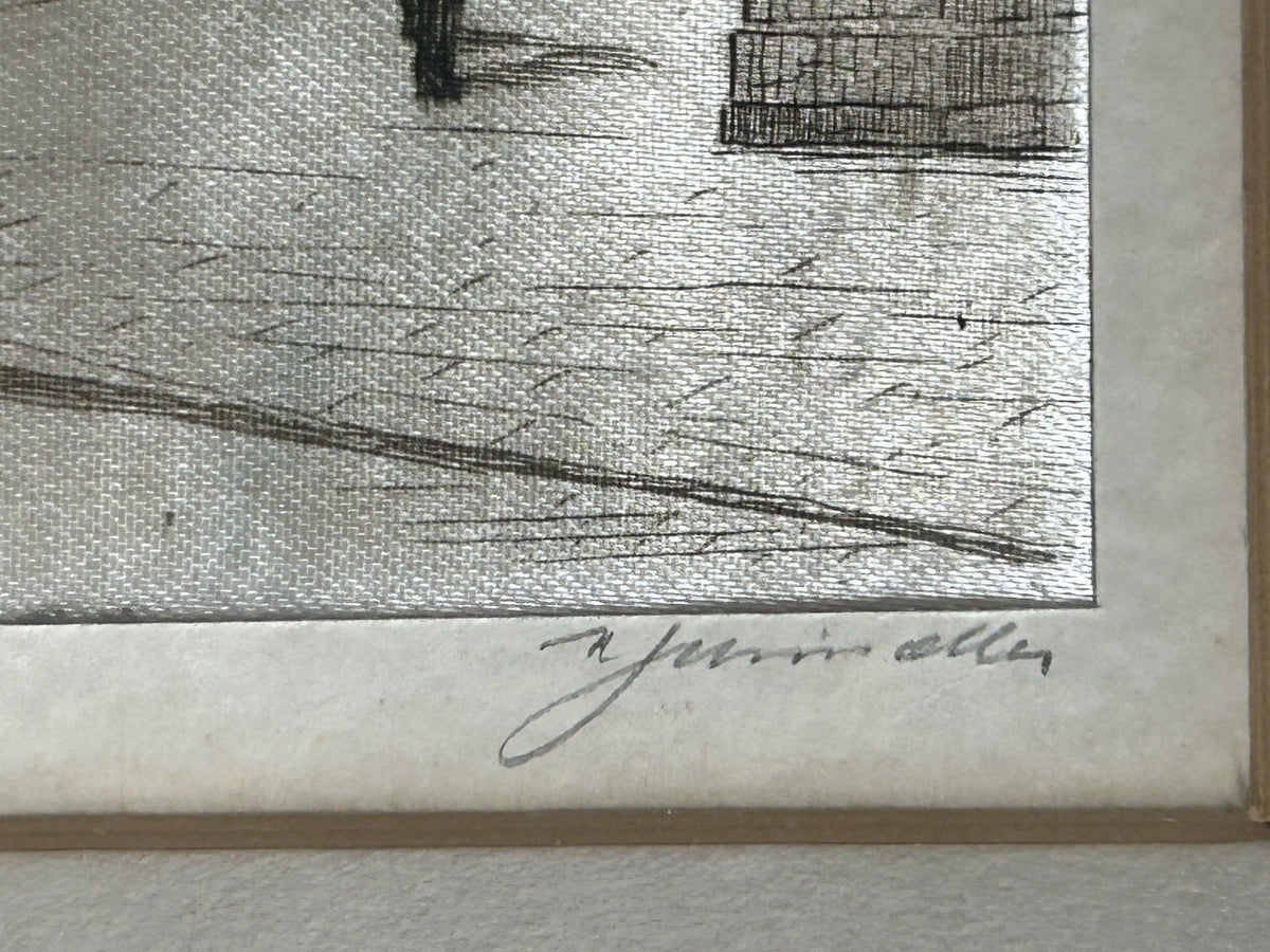 260819-4 Framed 3-Aquatine Etchings