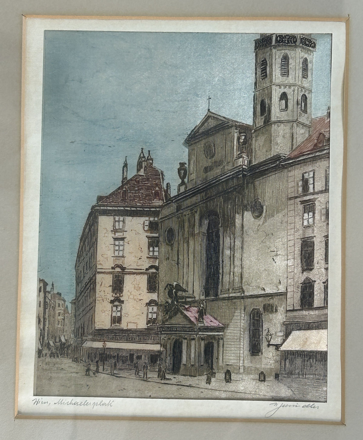 260819-5 Framed 4-Aquatine Etchings