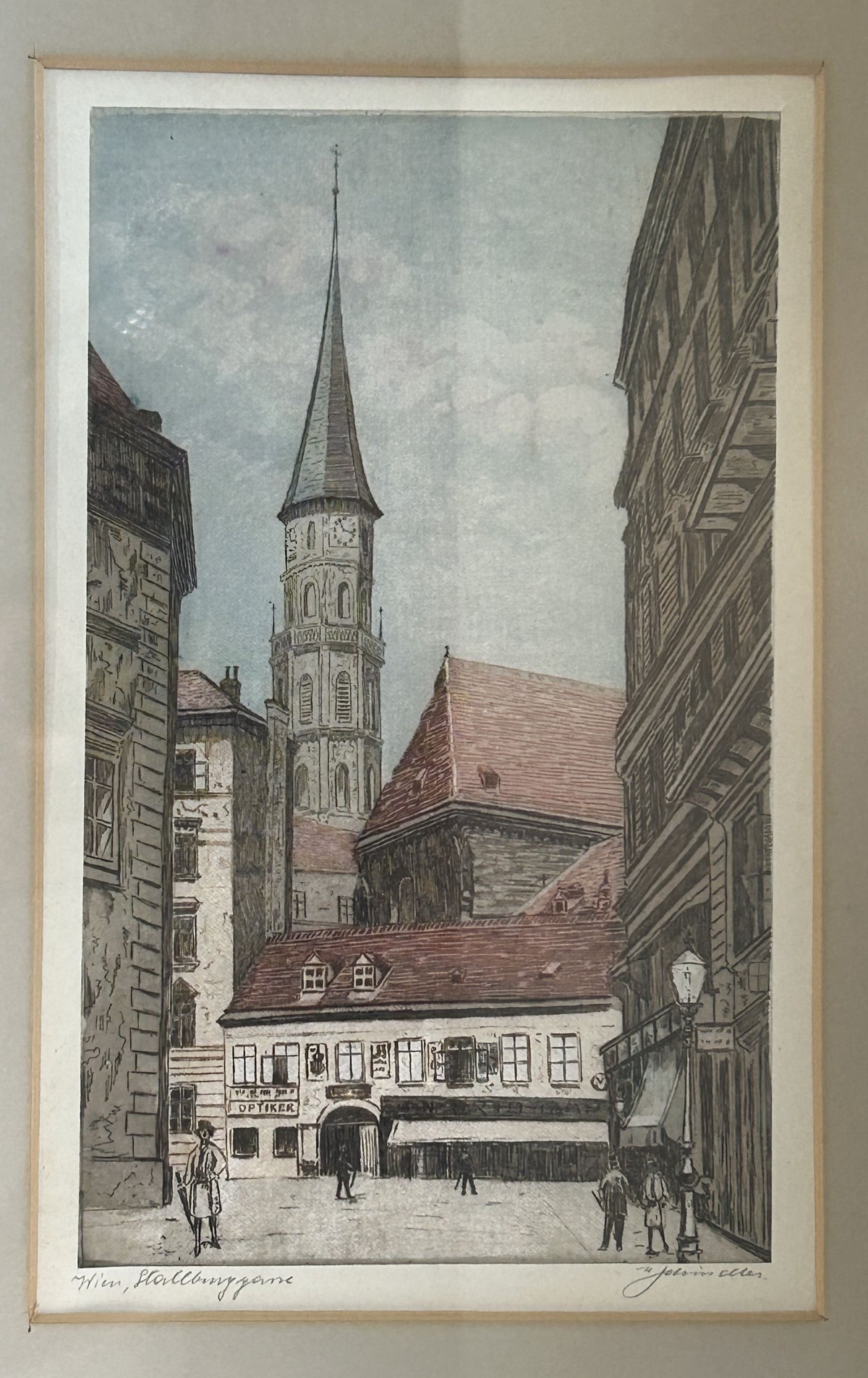 260819-5 Framed 4-Aquatine Etchings