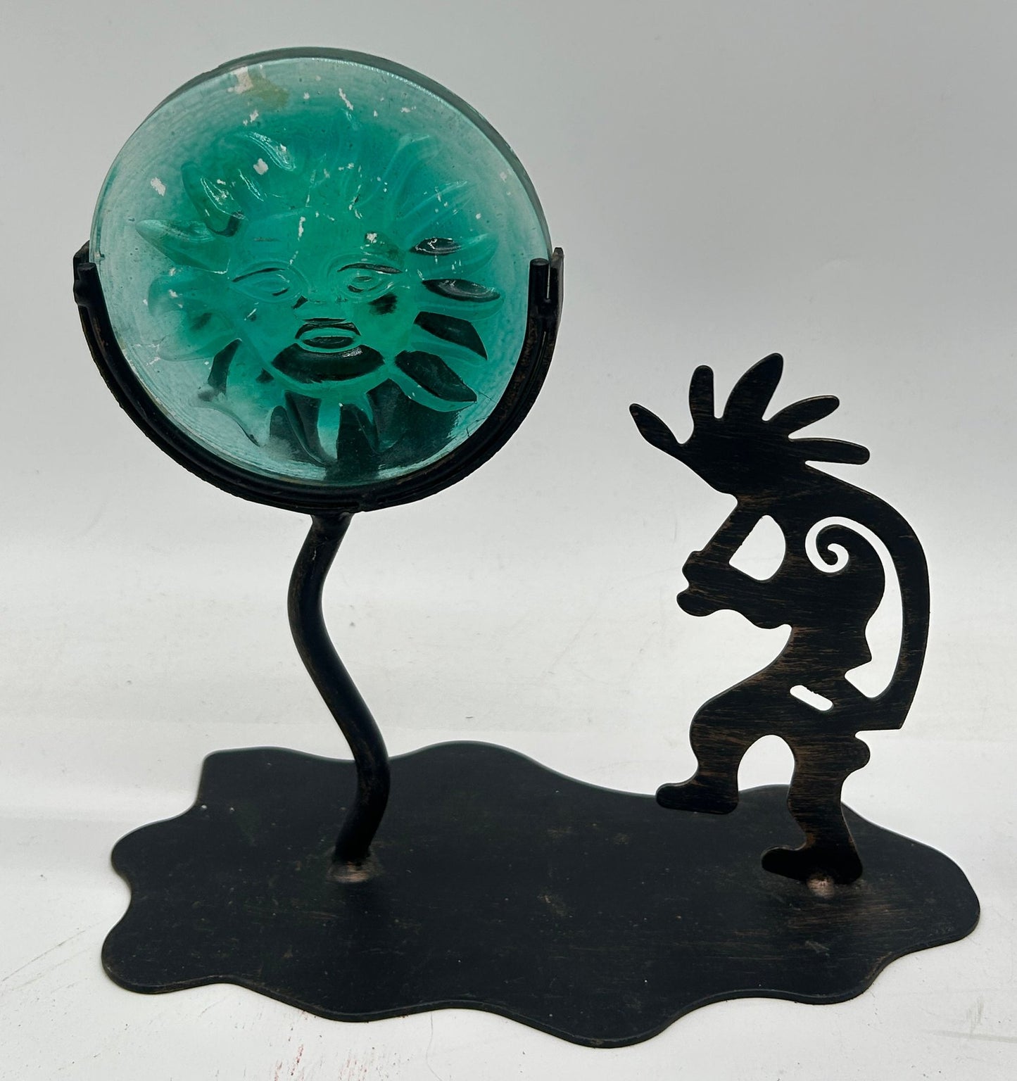 260520-3A Southwestern Style Turquoise Glass Votive Holder
