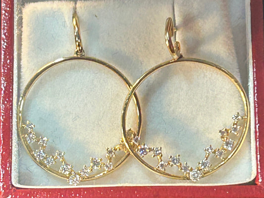 260508-2 Pair 14k Yellow Gold Scatter Earrings